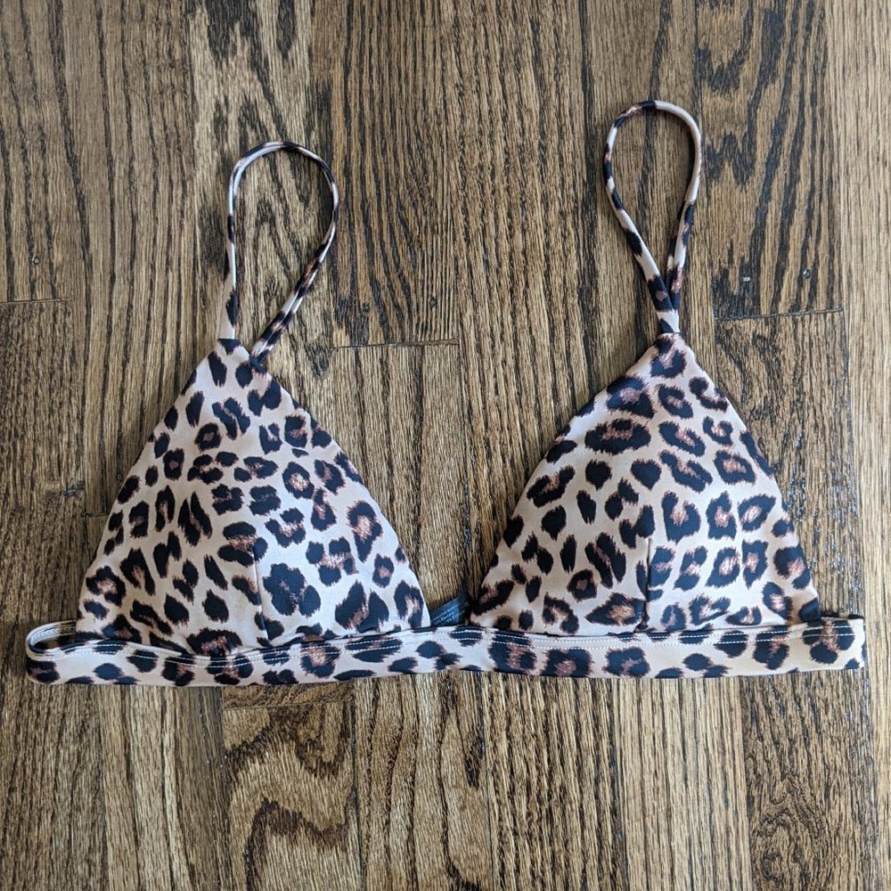 Summersalt Leopard Bikini, high leg high rise - worn one time!